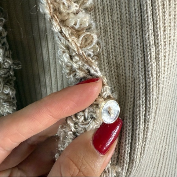 Vintage 90’ Side effects Cream Textured Women's Sweater, cardigan - Picture 10 of 14